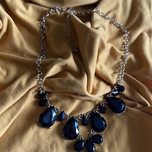 Black stone statement necklace.